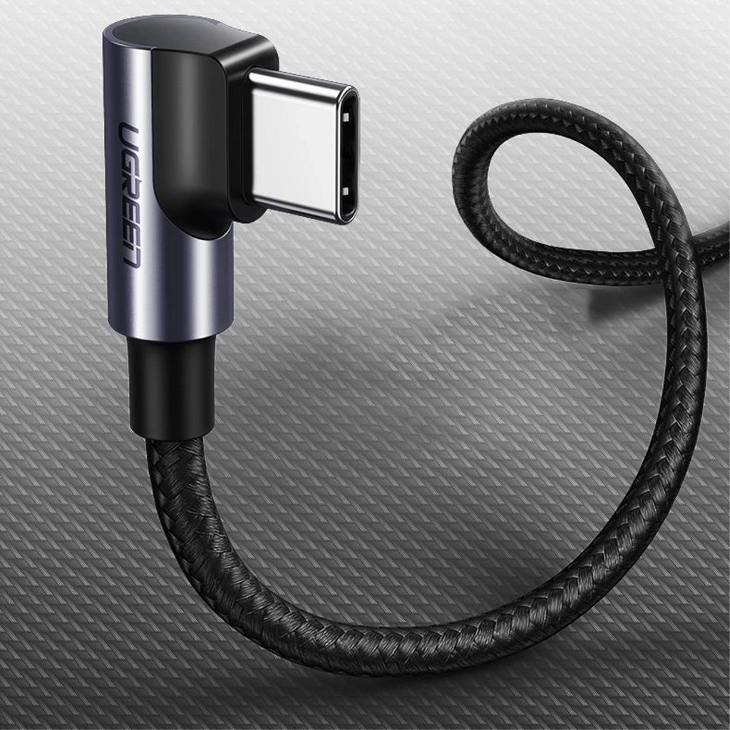 Ugreen US255 50123 USB-C-kabel 1 m grå (rak/vinklad) PD 60W