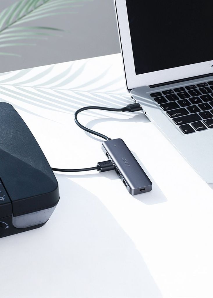 Ugreen USB Type C HUB - 4x USB 3.2 + USB-C power, harmaa