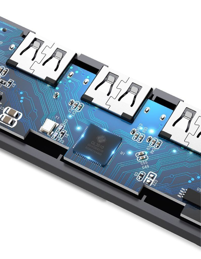 Ugreen USB Type C HUB - 4x USB 3.2 + USB-C power, harmaa