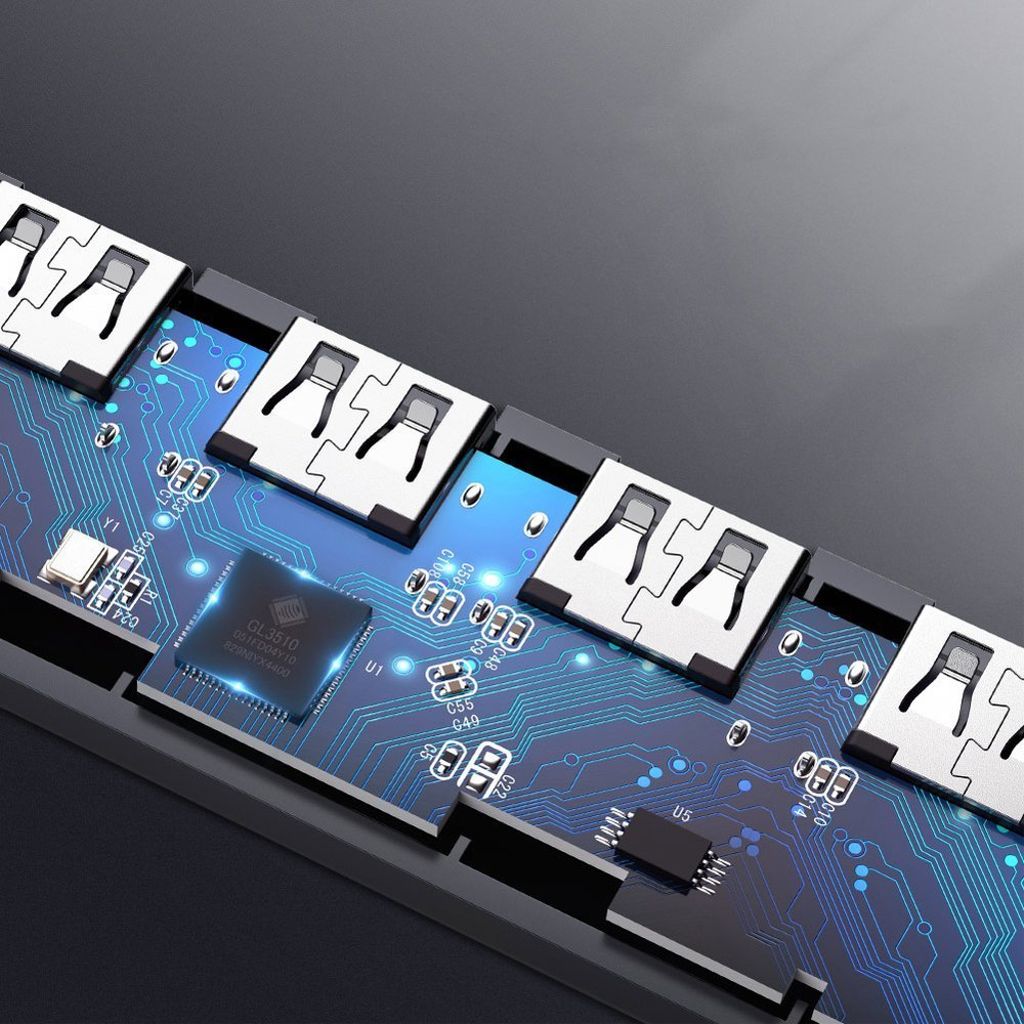 Ugreen USB Type C HUB - 4x USB 3.2 + USB-C power, harmaa