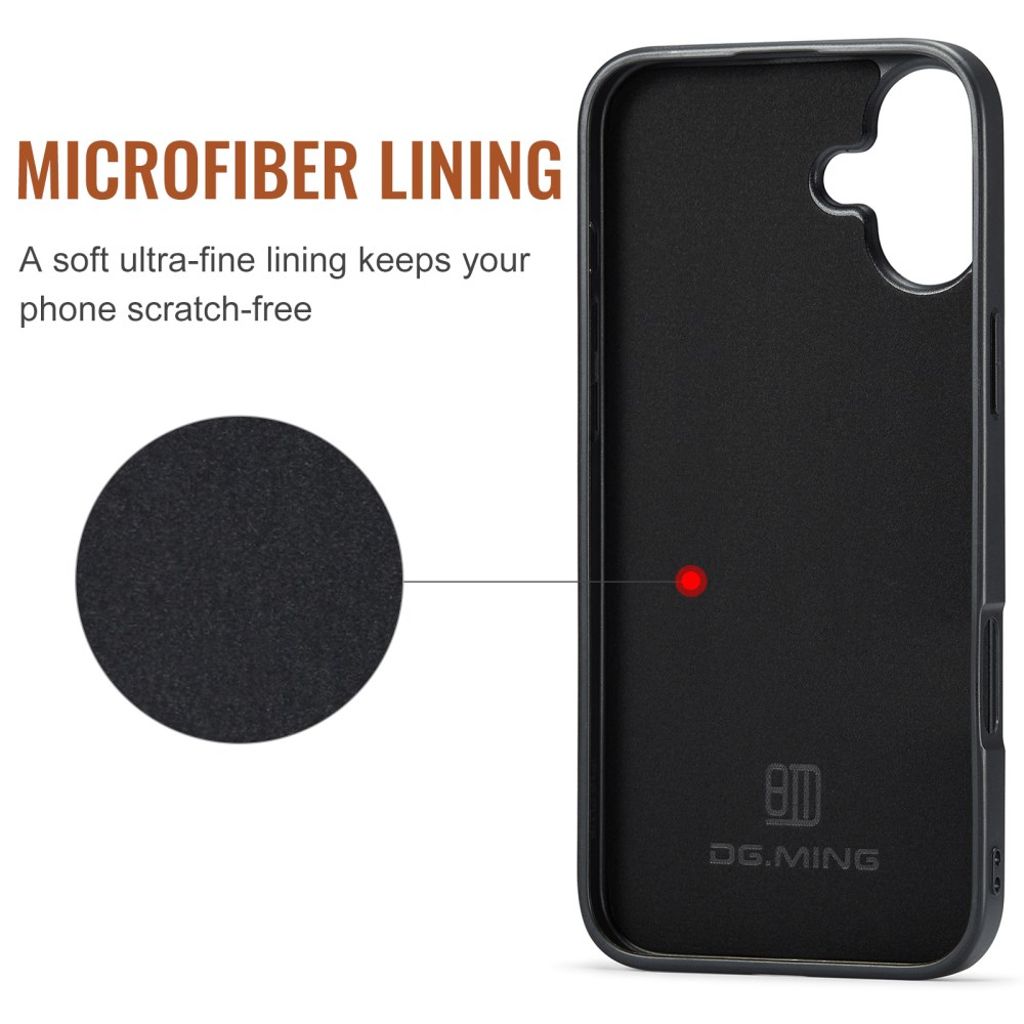 DG.MING iPhone 17 Cover med Pung - Sort