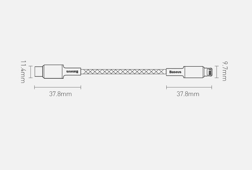 Baseus CATLGD-A01 Lightning til USB-C PD 20W kabel 2 m – svart