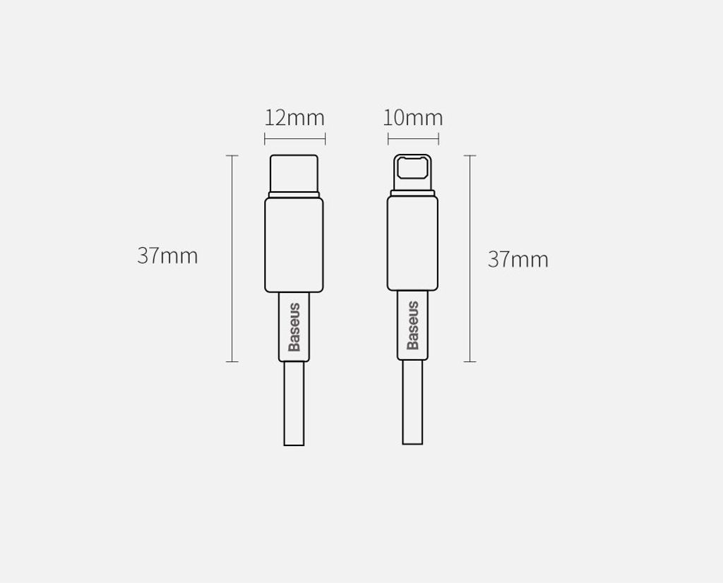 Baseus CATLWJ-A01 Lightning til USB-C PD 20W 480Mb/s 2m kabel – sort