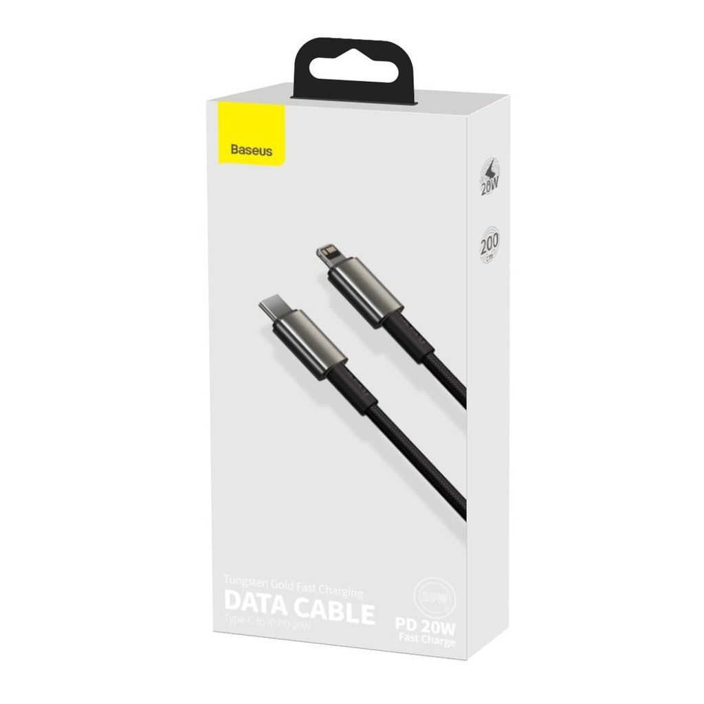 Baseus CATLWJ-A01 Lightning til USB-C PD 20W 480Mb/s 2m kabel – sort