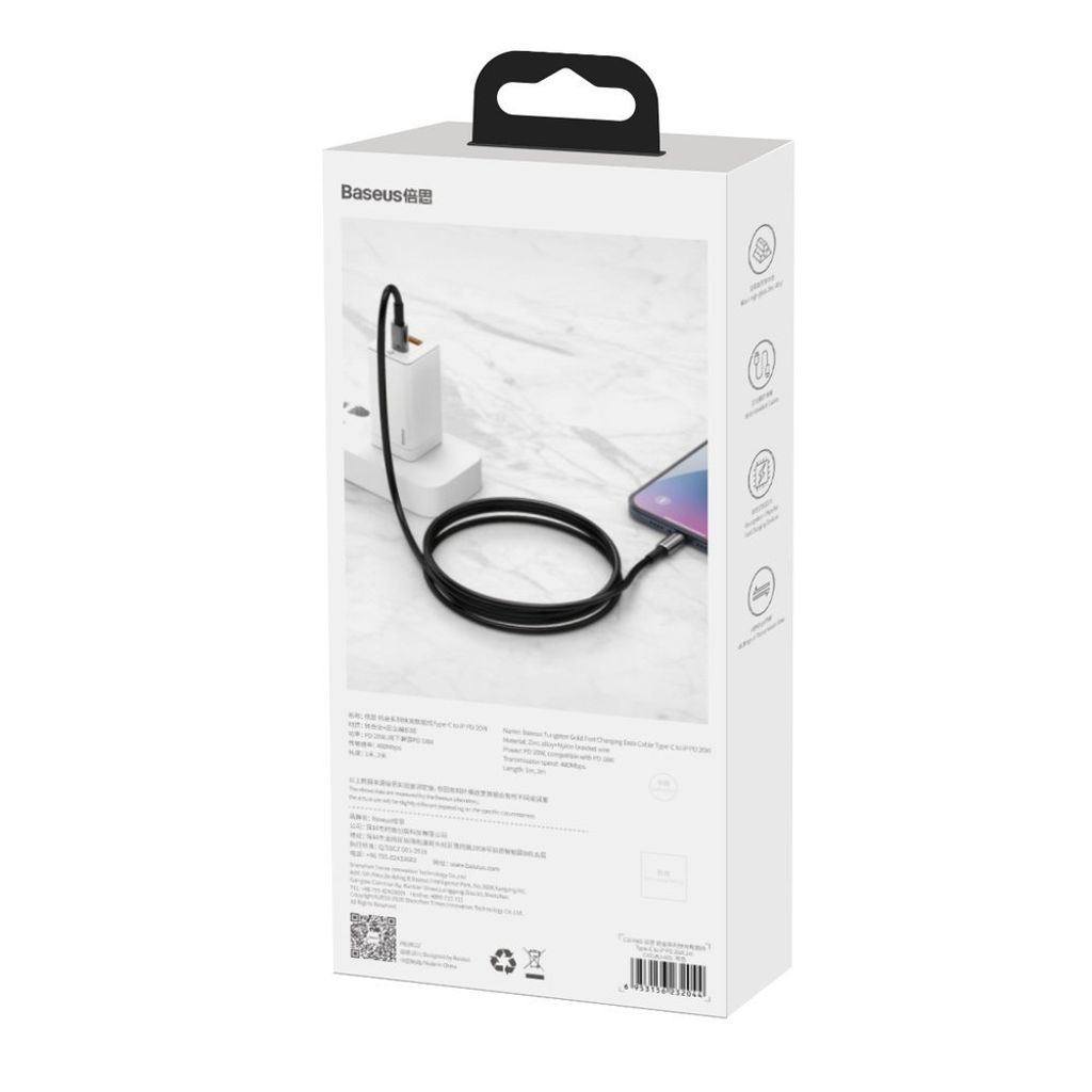 Baseus CATWJ-A01 USB-C til USB-C kabel 100W 5A 2m - sort