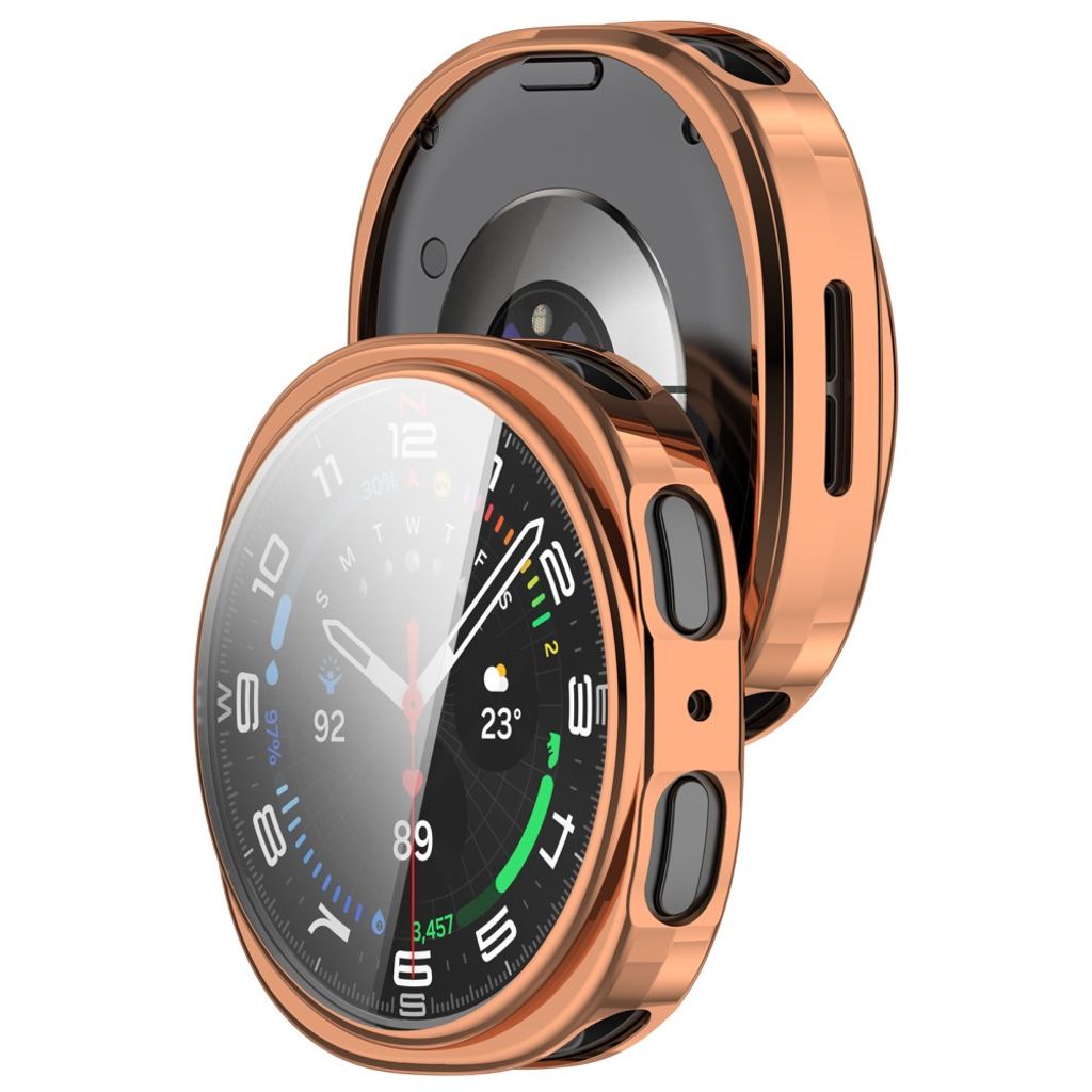 Samsung Galaxy Watch9 44mm TPU-deksel med skjermbeskytter - Rose gull