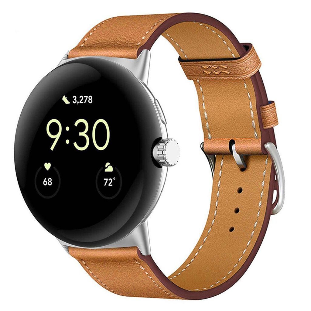 Google Pixel Watch 3 45 mm Kellonranneke nahkaa - ruskea