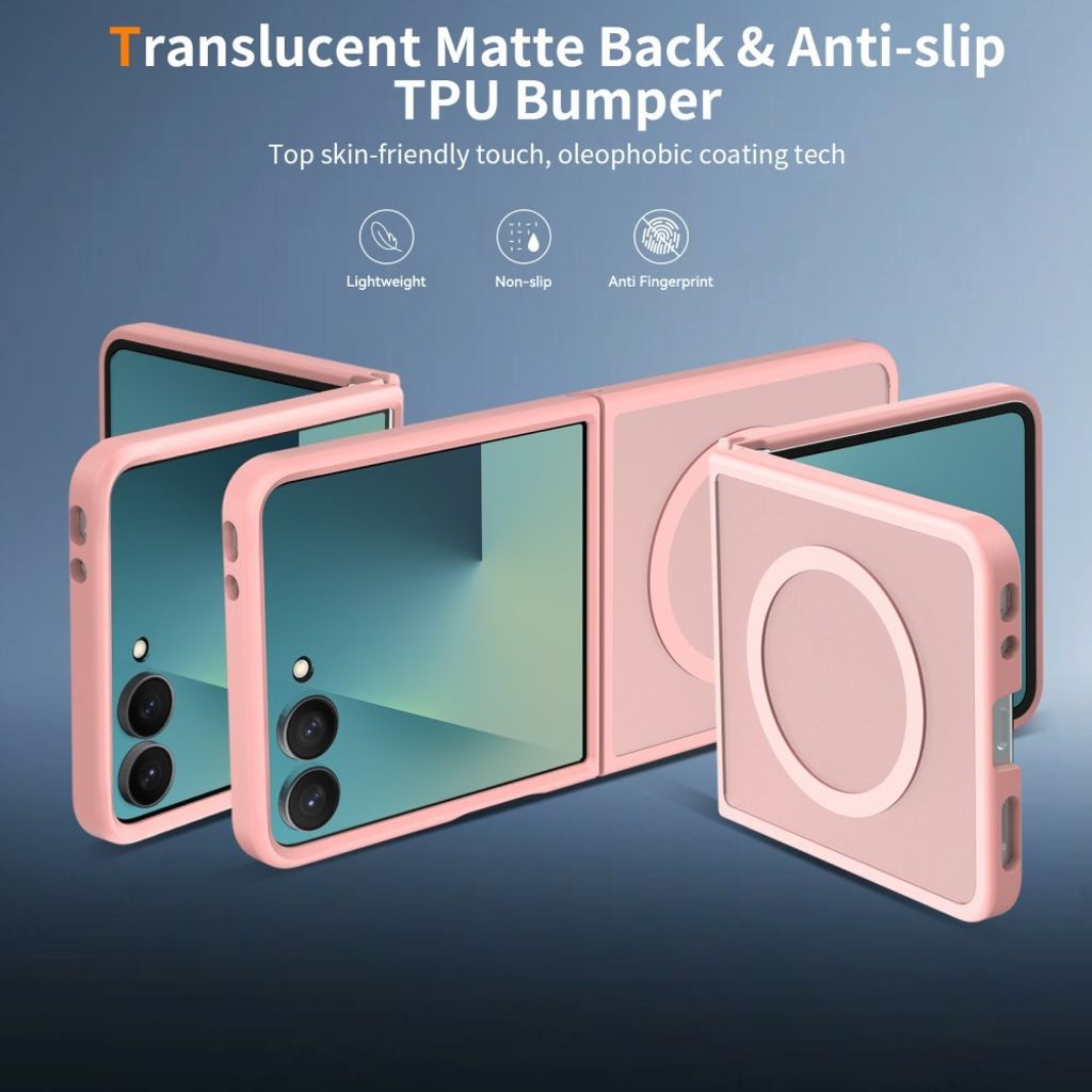 Samsung Galaxy Z Flip8 MagSafe kuori akryylitakalla - Vaaleanpunainen