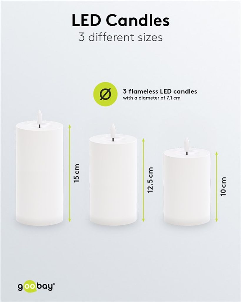 Goobay LED-ulkovalot, 3 kpl – Valkoinen