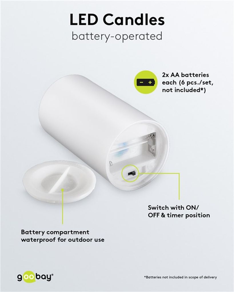 Goobay LED-ulkovalot, 3 kpl – Valkoinen