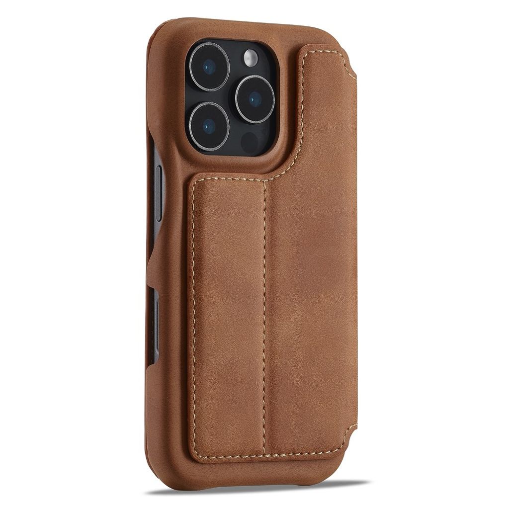 LC.IMEEKE iPhone 16 Pro Etui med Stativ - Brun