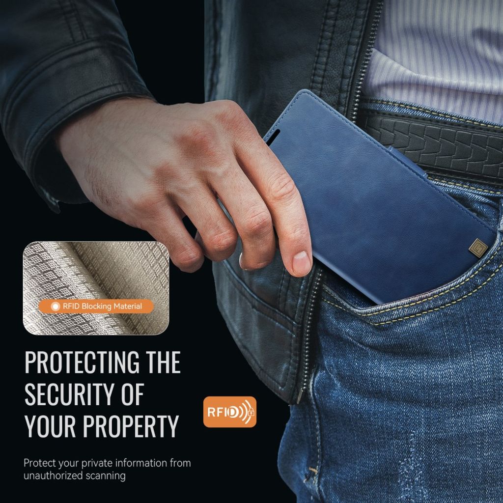 AUTSPACEA11 Google Pixel 11 Pro XL LommebokCover RFID blokkering - Blå