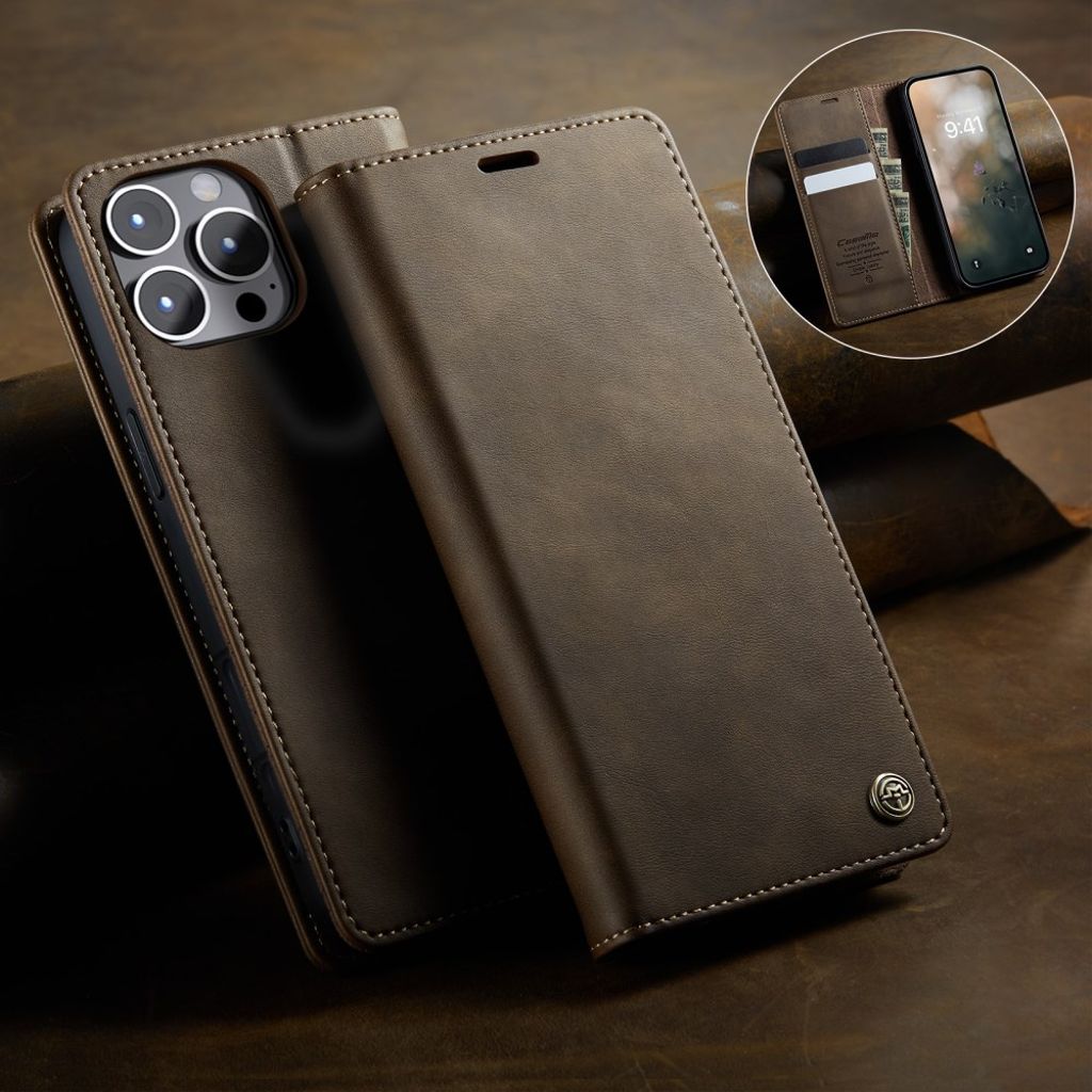 CASEME iPhone 12 Pro Max Etui med Stativ - Brun