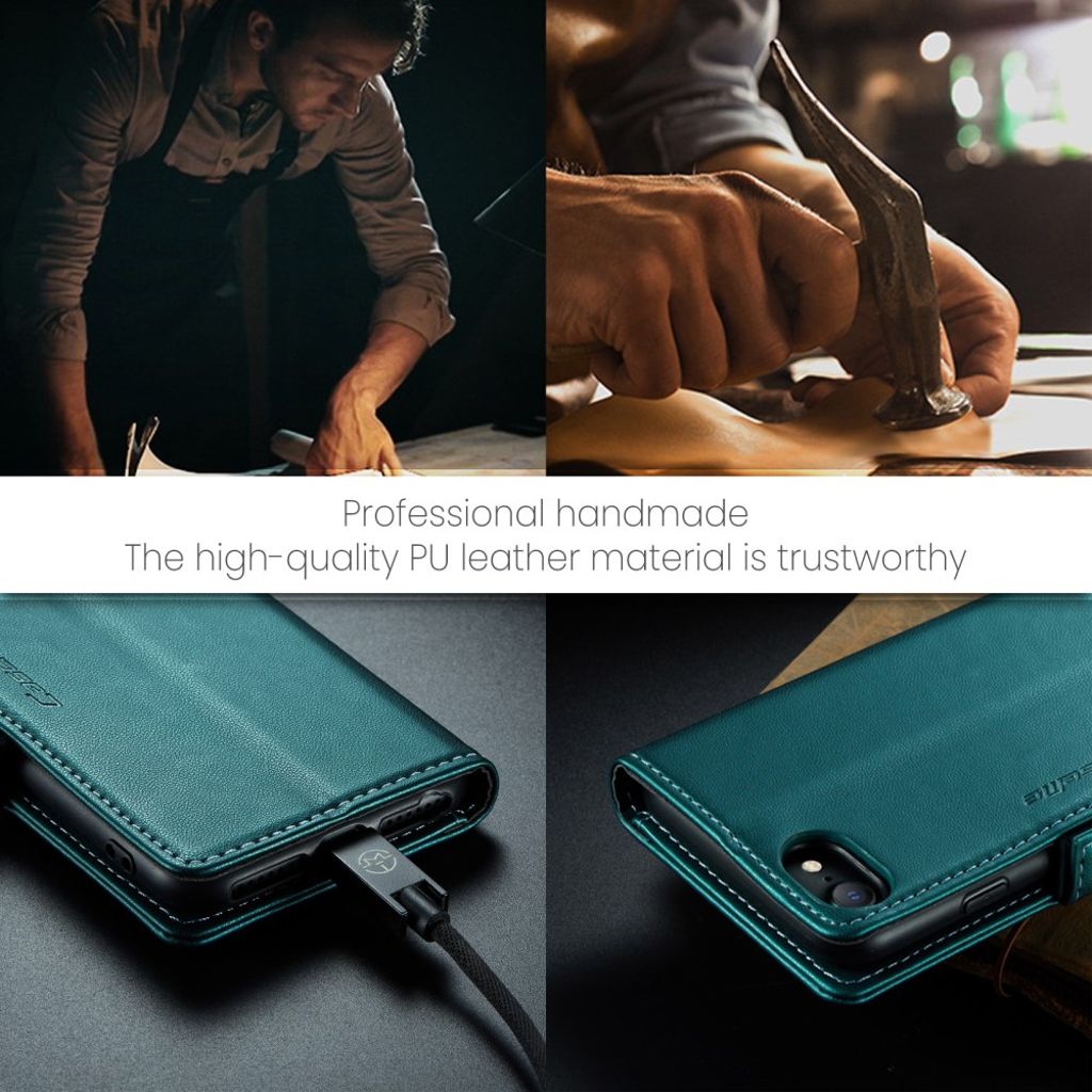 CASEME iPhone 6/6s/7/8/SE 2020/2022 Fodral med Kortfack - Grön