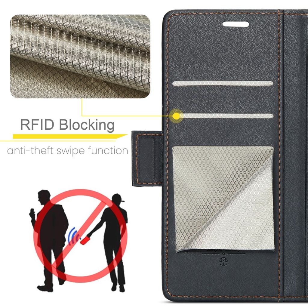 CASEME Samsung Galaxy S26 Plus Lommeboketui RFID-blokkerende Stativ - Svart