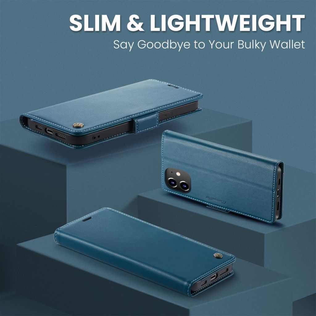 CASEME iPhone 12 Mini Wallet Cover with Stand - Blue
