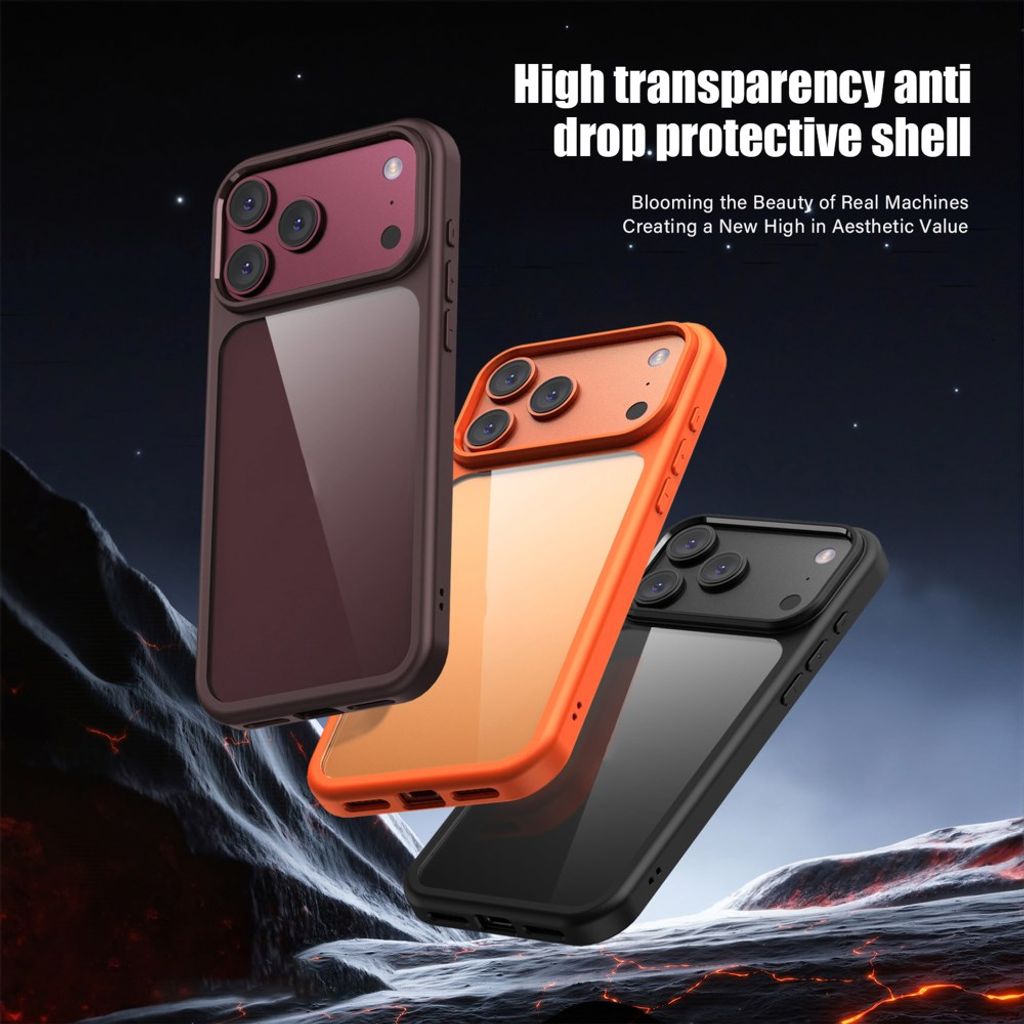 IPAKY iPhone 18 Pro Max/17 Pro Max Läpinäkyvällä takaosalla varustettu kuori - Sininen