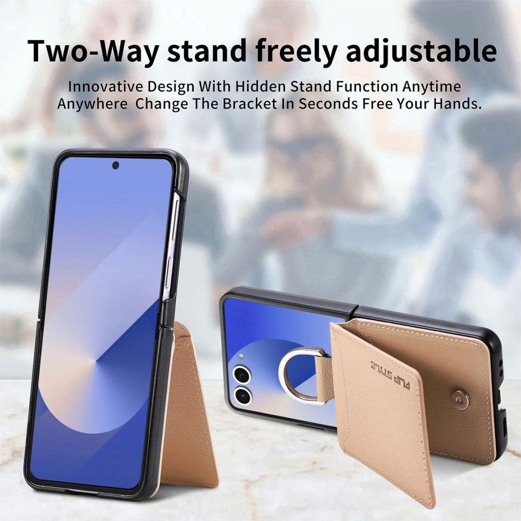 Samsung Galaxy Z Flip7 5G cover med ringholder - Beige