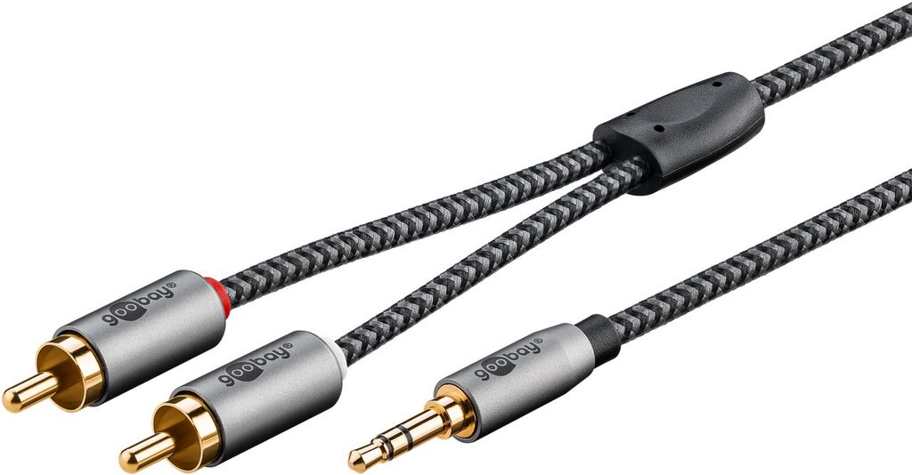 Cavo RCA 2 RCA Da 20 M – Maschio A Jack AUX 3.5 Mm Stereo AV, Trasmissione Affidabile Per Home Theater E Impianti Professionali – System-S Nero