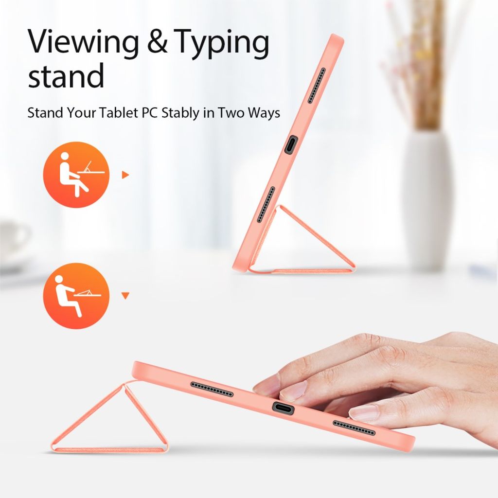 Dux Ducis iPad A16 11" 2025/10.9" 2024 Flip cover med holder til styluspen - Lyserød