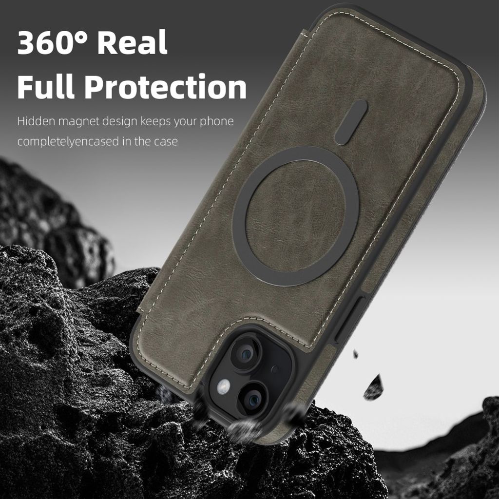 iPhone 14 Plus Lommeboketui MagSafe RFID-blokkerende - Titan Grå