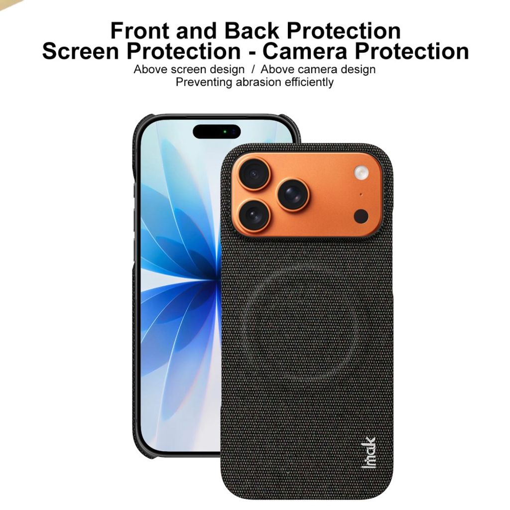 IMAK iPhone18 Pro Max/17 Pro Max MagSafe Skal med kolfibertextur - Svart