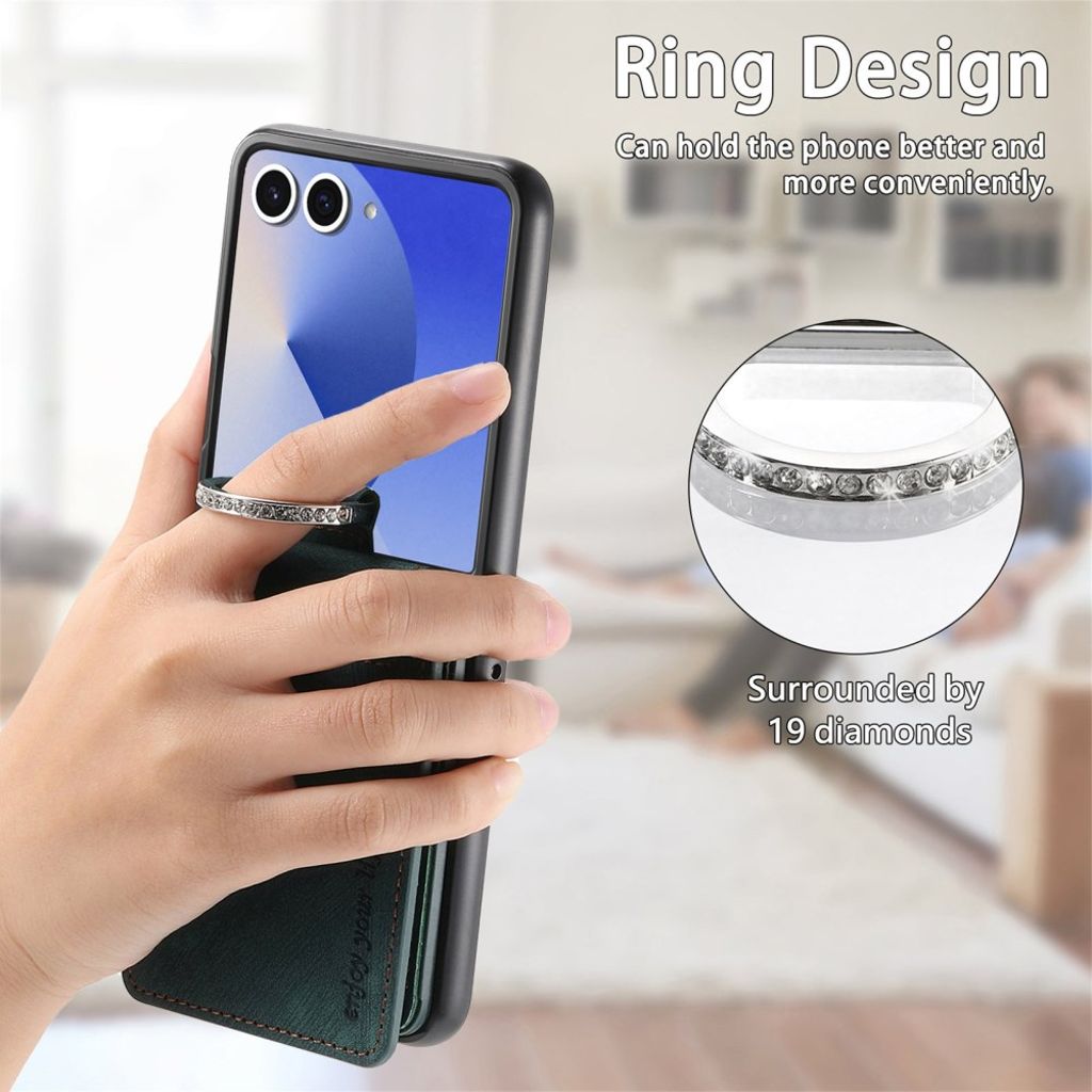 Samsung Galaxy Z Flip7 5G Cover med Ringholder - Grøn