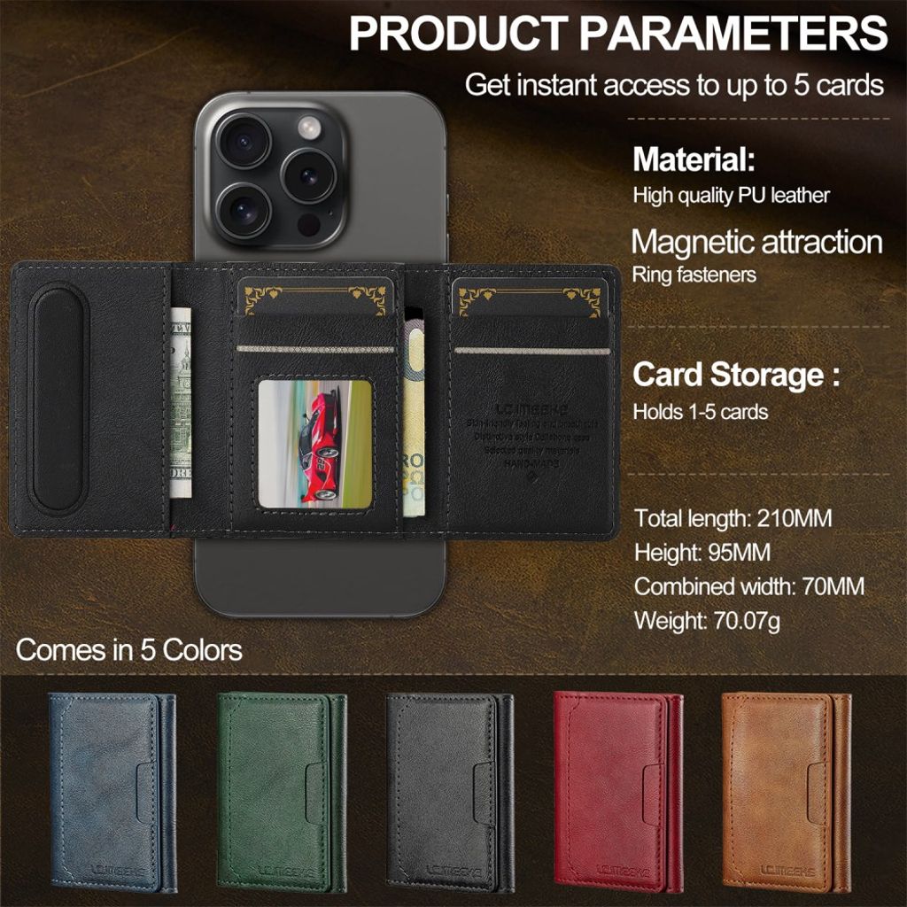 LC.IMEEKE iPhone 17 MagSafe case with wallet - Black