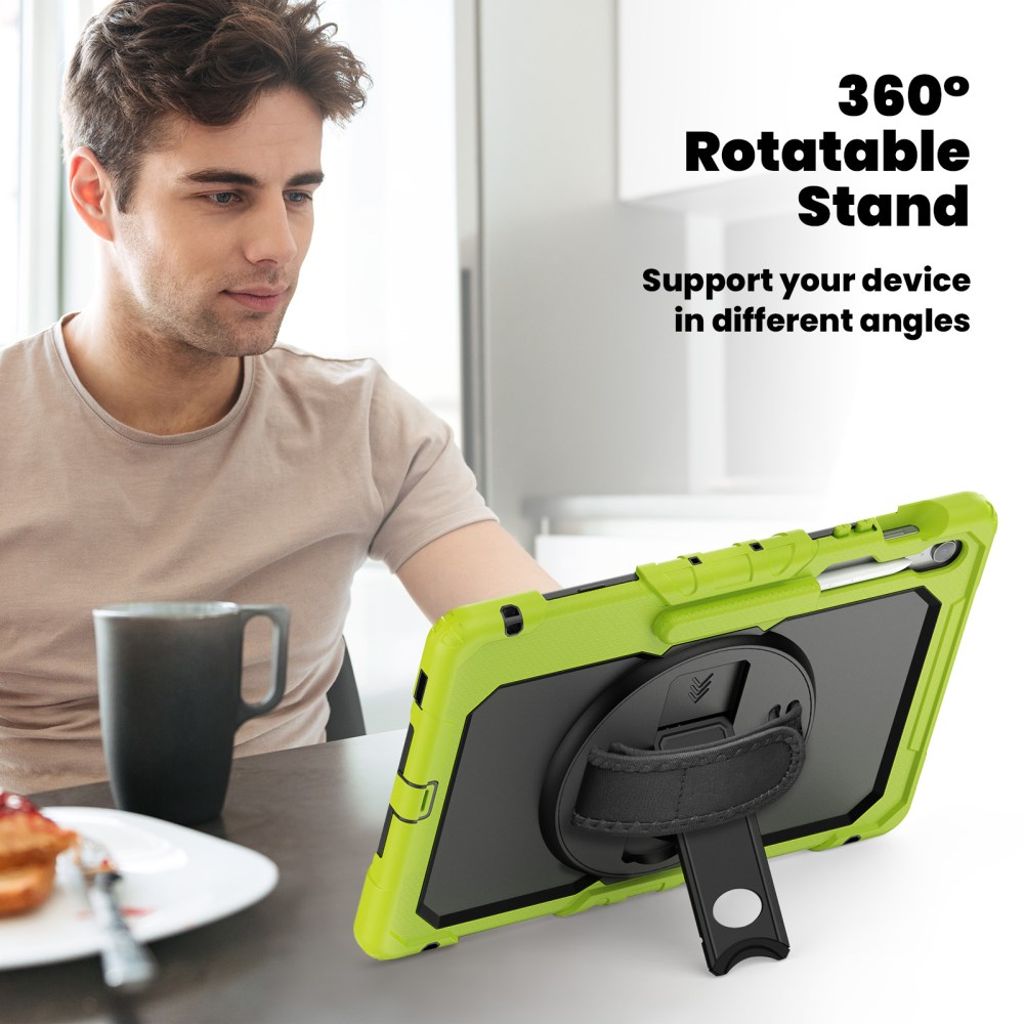 Samsung Galaxy Tab S10 FE Plus Case with Shoulder Strap - Green