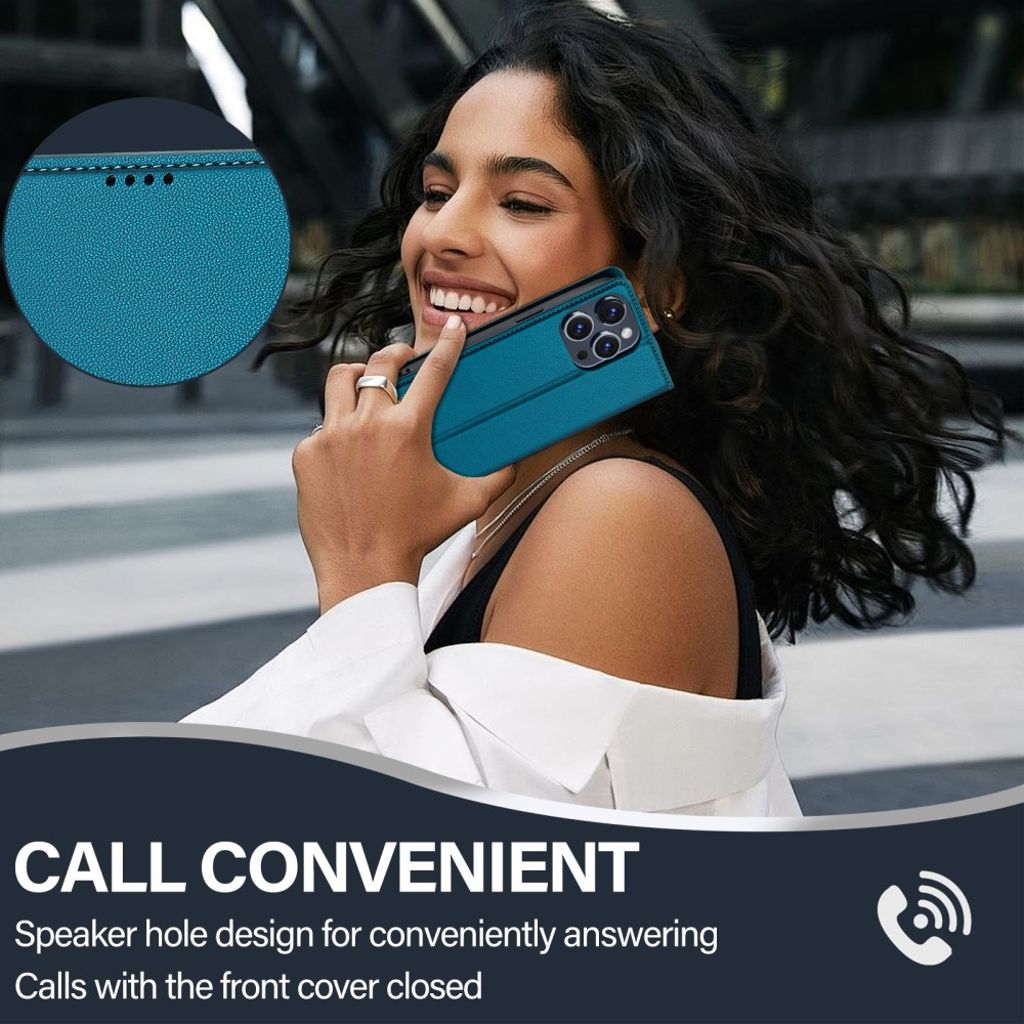 LC.IMEEKE iPhone 14 Pro Max Wallet Cover Stand - Blue