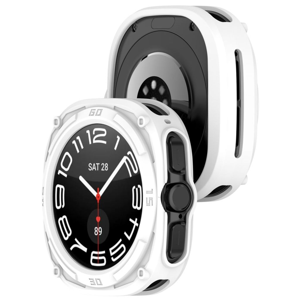 Samsung Galaxy Watch Ultra2 47mm Armor Mecha Støtsikkert Deksel - Hvit