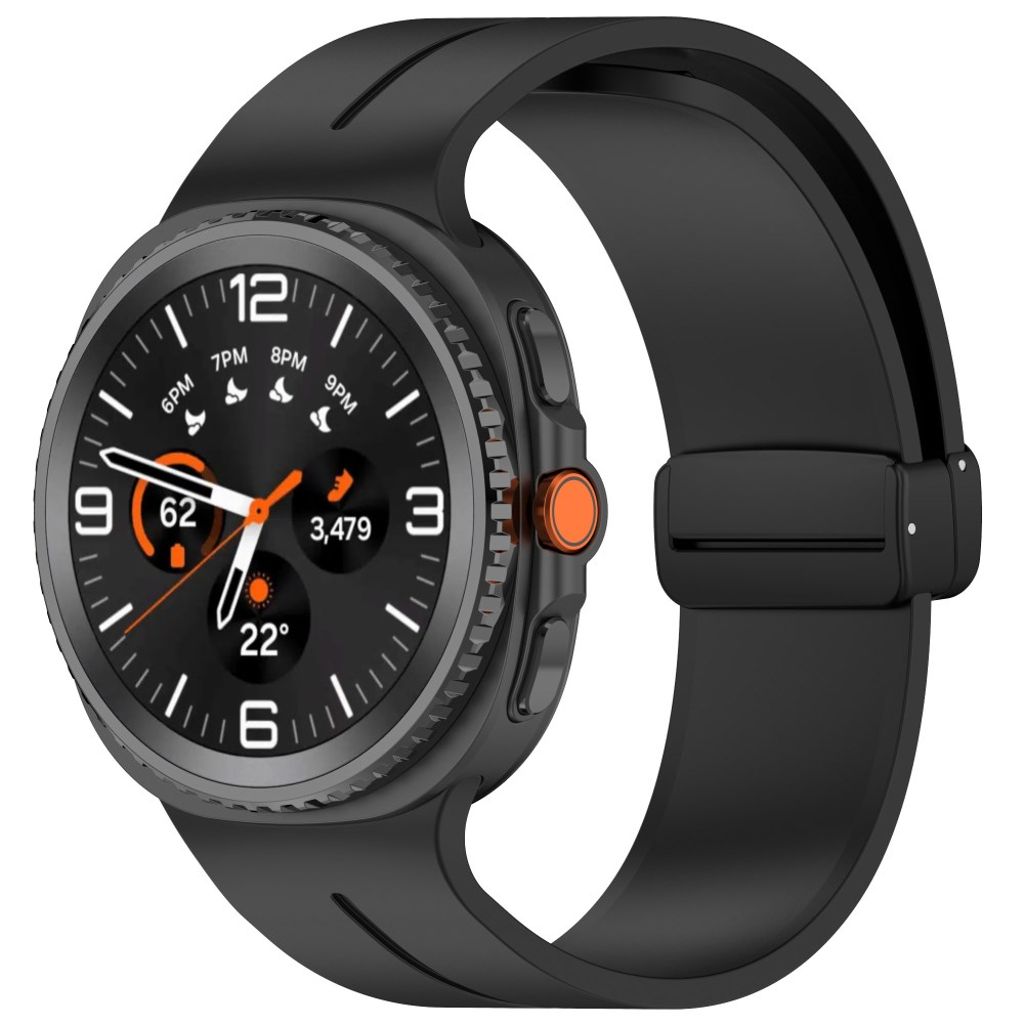 Samsung Galaxy Watch8 44 mm Kellonranneke, Silikoni - musta
