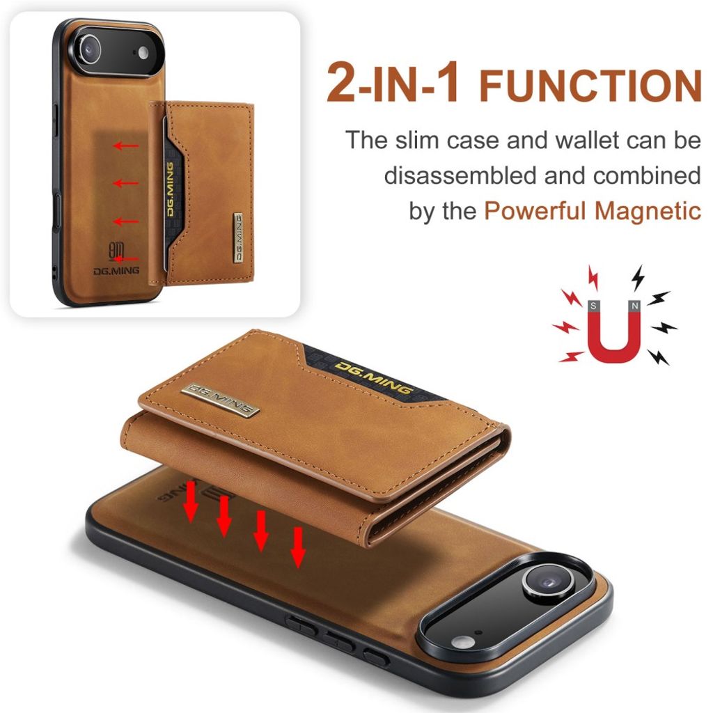 DG.MING iPhone Air Cover med Pung - Brun