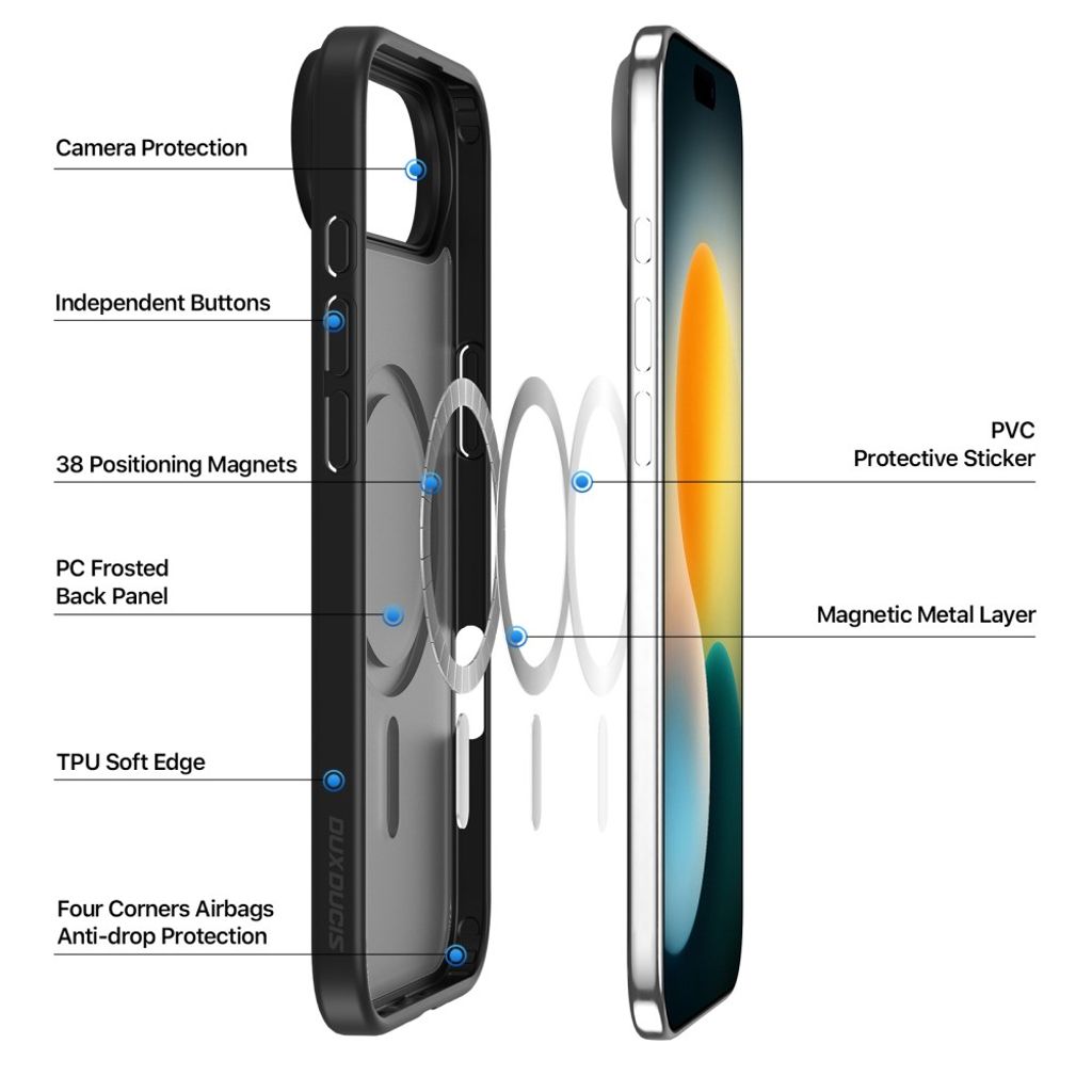 DUX DUCIS iPhone 17 Air Cover med MagSafe - Sort
