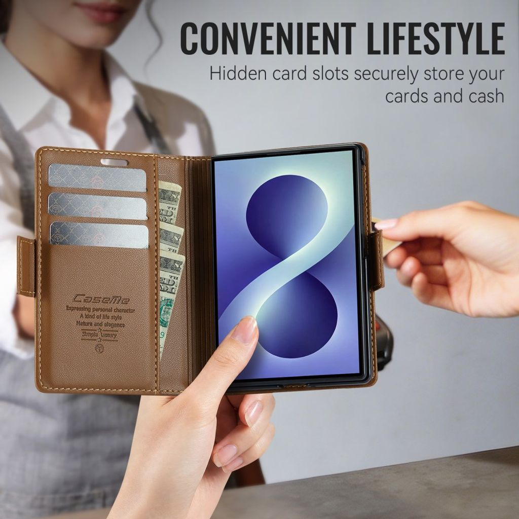 CASEME Samsung Galaxy Z Fold8 Flip Cover med RFID blokering - Brun