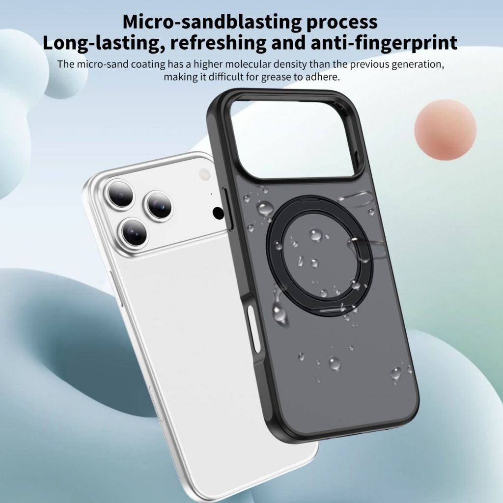 iPhone 18 Pro/17 Pro MagSafe Deksel med ringstøtte - Svart