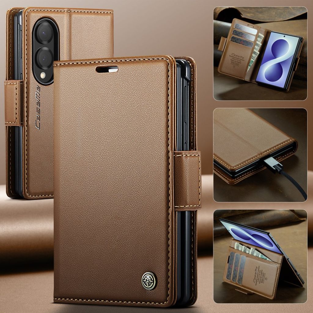 CASEME Samsung Galaxy Z Fold8 Flip Cover med RFID blokering - Brun