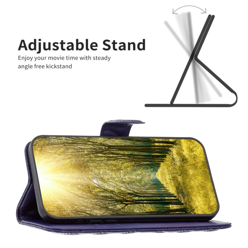BF Rhombus Pattern Cover for iPhone 14 etui - Blåt