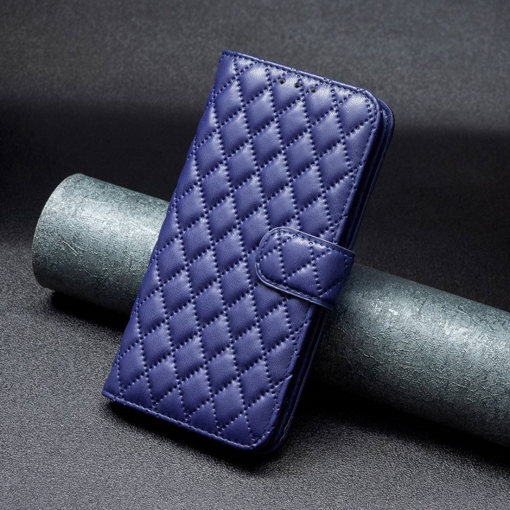 BF Rhombus Pattern Cover for iPhone 14 etui - Blåt
