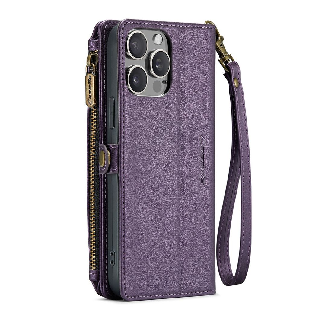 CASEME iPhone 15 Pro Max Cover with 10 Card Slots - Purple
