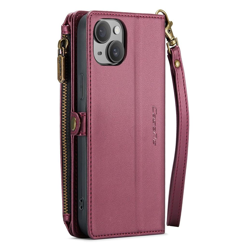 CASEME iPhone 15 Plus Kotelo 10 Korttipaikka - Punainen