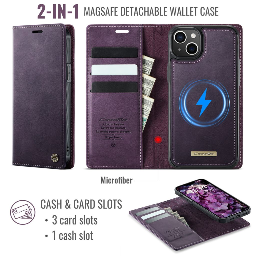 CASEME iPhone 14 Plus / iPhone 15 Plus Kotelo MagSafe - Violetti