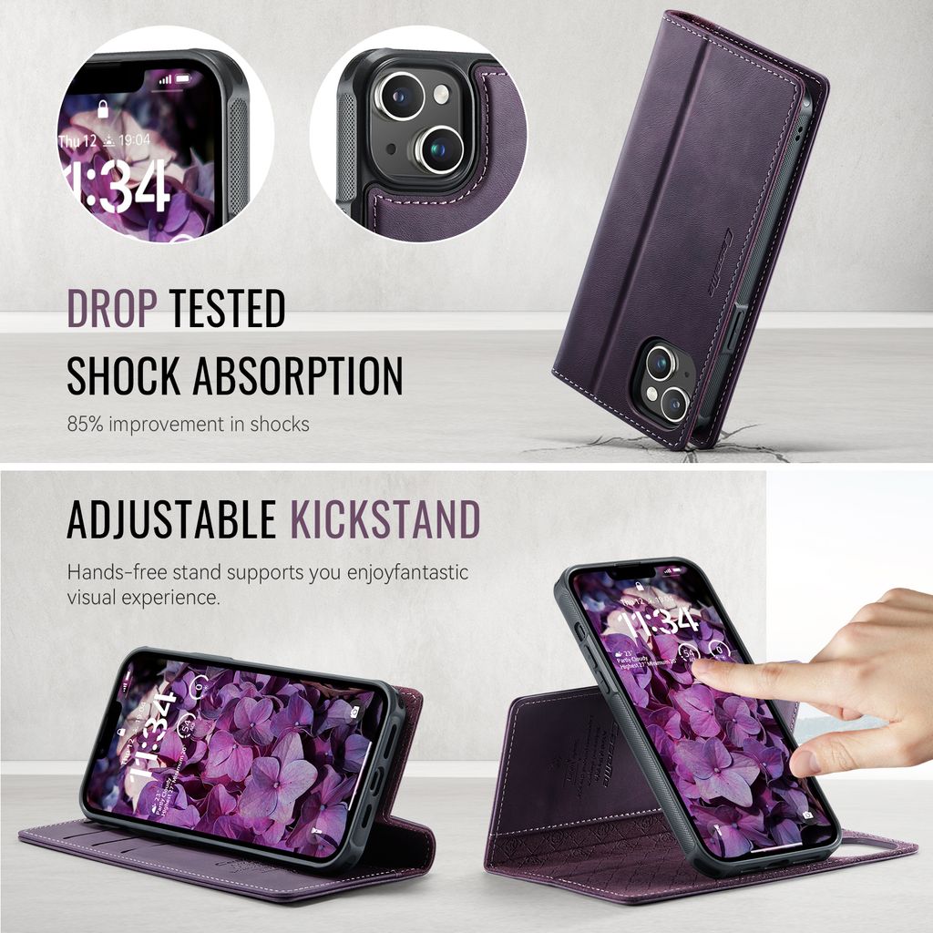 CASEME iPhone 14 Plus / iPhone 15 Plus Kotelo MagSafe - Violetti