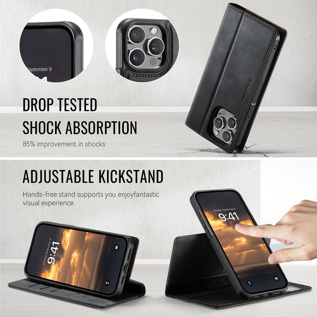 CASEME iPhone 15 Pro Max Kotelo MagSafe - Musta