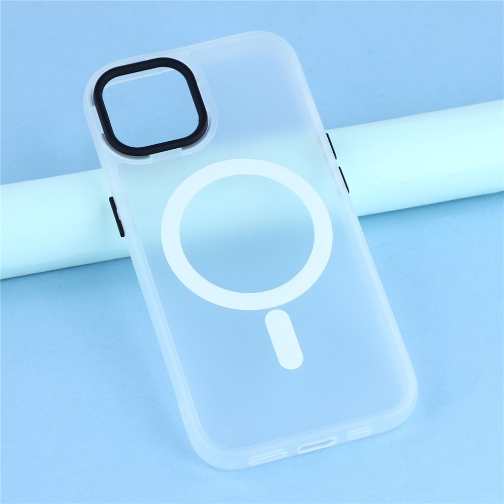 iPhone 15 Plus Kuori MagSafe - Läpinäkyvä Valkoinen