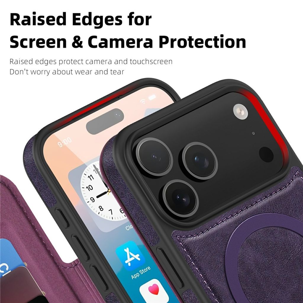 iPhone 18 Pro/17 Pro MagSafe Lompakkokotelo - Tummanvioletti