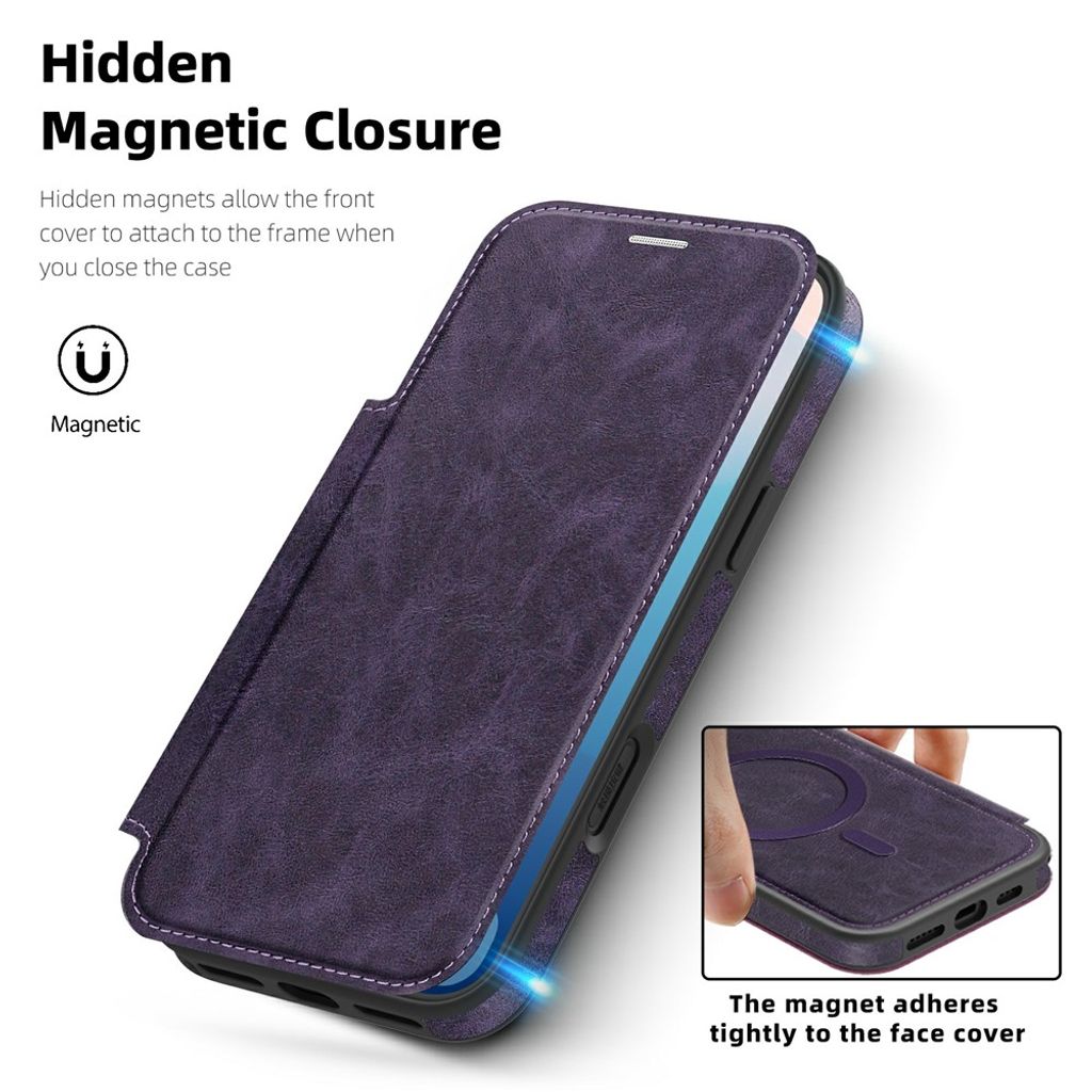 iPhone 18 Pro/17 Pro MagSafe Lompakkokotelo - Tummanvioletti