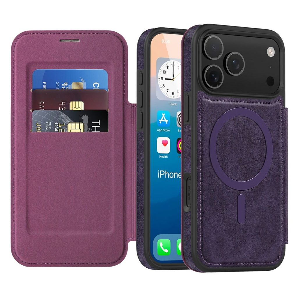 iPhone 18 Pro/17 Pro MagSafe Lompakkokotelo - Tummanvioletti