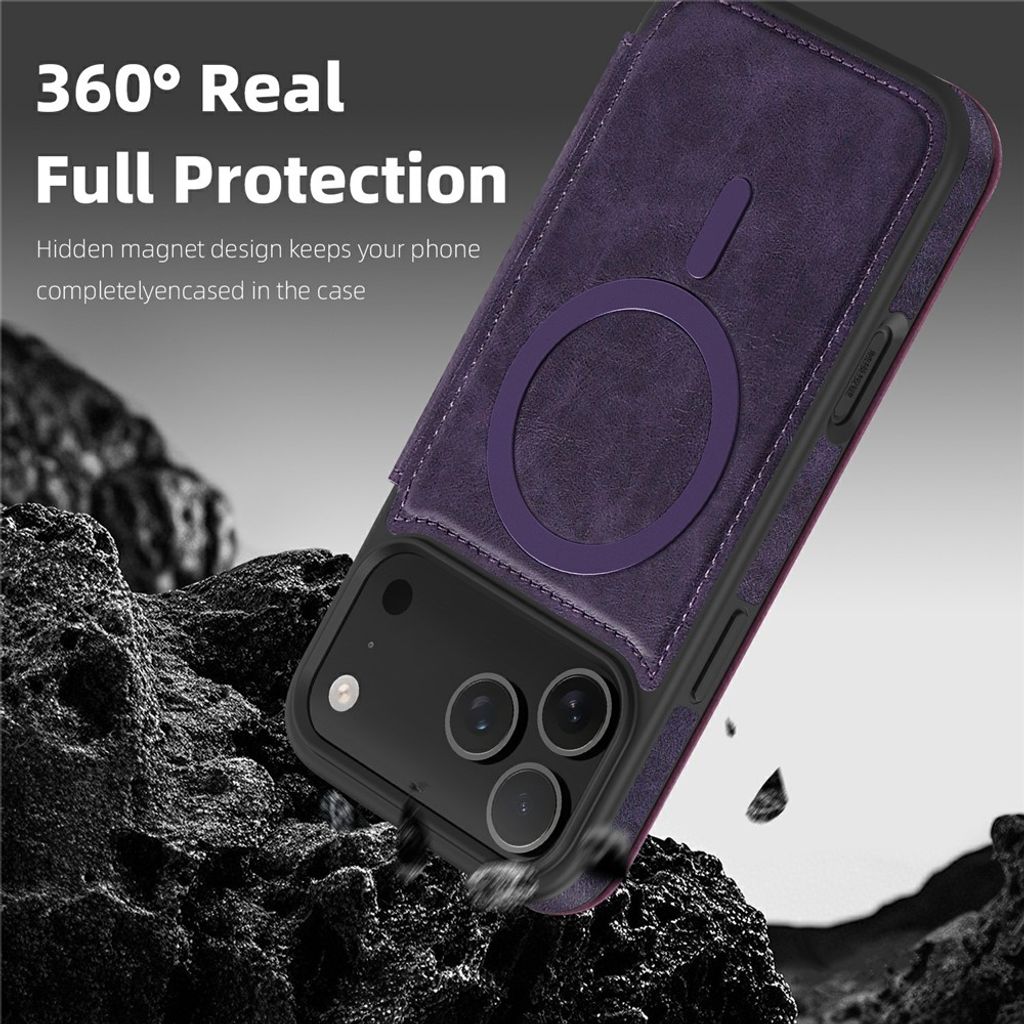 iPhone 18 Pro/17 Pro MagSafe Lompakkokotelo - Tummanvioletti