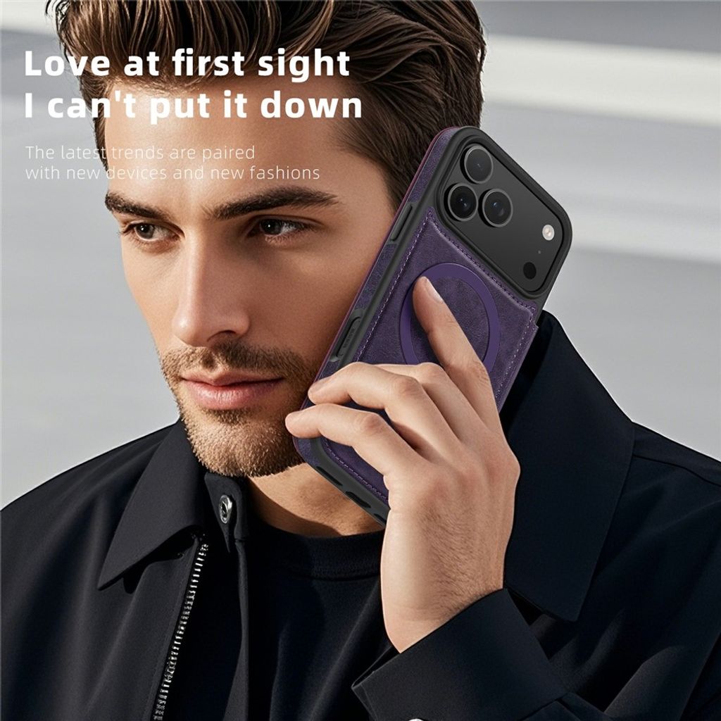 iPhone 18 Pro/17 Pro MagSafe Lompakkokotelo - Tummanvioletti